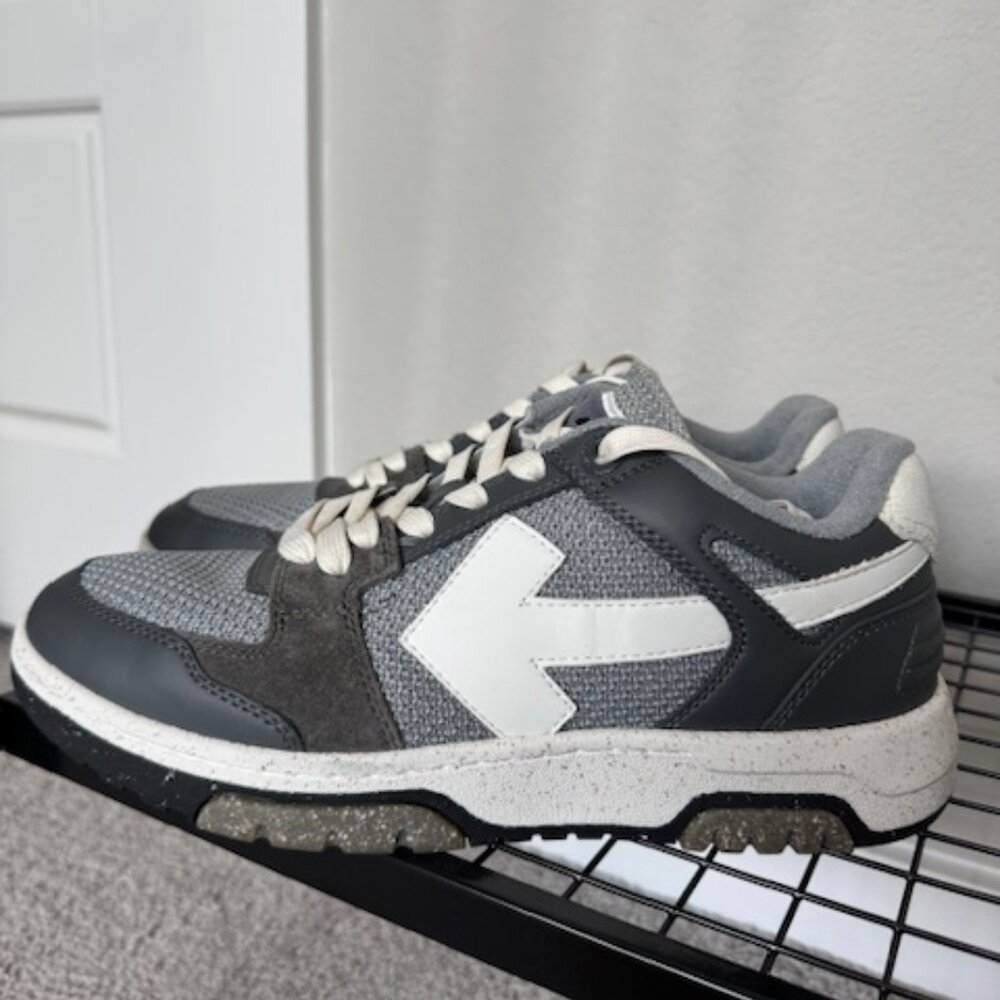 Off White Light Gray & Black Sneakers